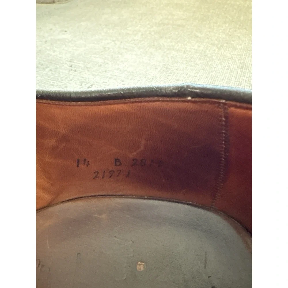 Allen Edmonds Shelton Two Tone Saddle Oxford Brown‎ Dress Shoe men SZ 14B EUC